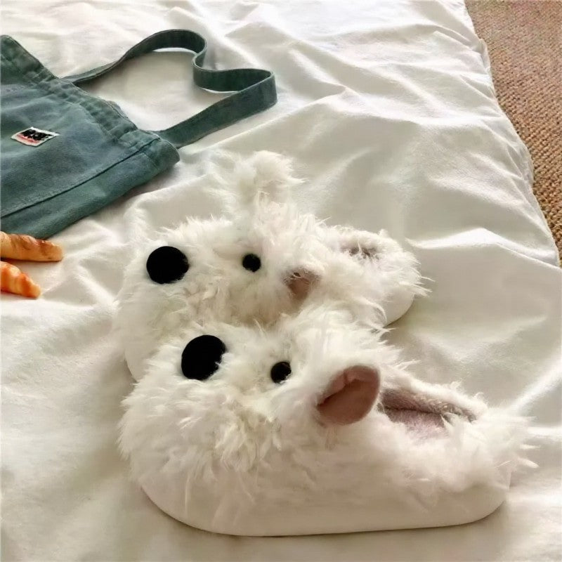 Pantoufles en peluche pour la maison avec chiot confortable - image 5