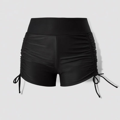 Short de bain noir froncé à taille haute - image 5