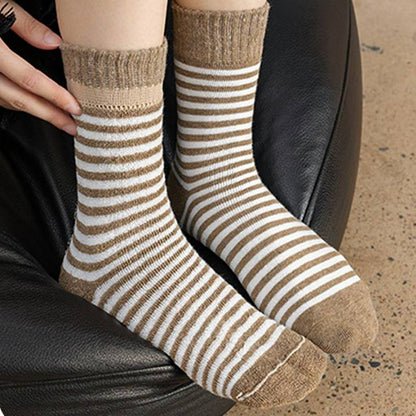 Chaussettes courtes rayées en éponge douces (5 paires) - image 1