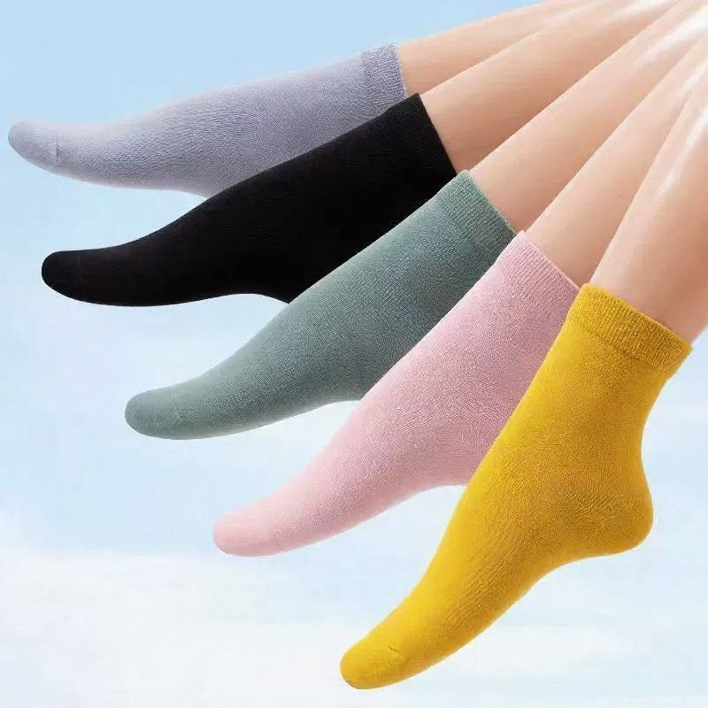 Chaussettes courtes en coton brodées d'un adorable ourson (5 paires) - image 5