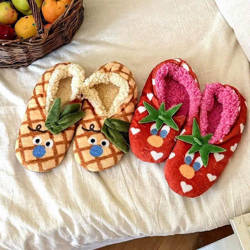Chaussettes-chaussons en polaire corail à motif fleurs de tomate - image 6