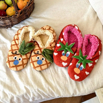 Chaussettes-chaussons en polaire corail à motif fleurs de tomate - image 6