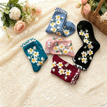 Chaussettes Daisy Ruffle Everyday Crew (5 paires) - Multicolore - 40 (US2-7) - image 1