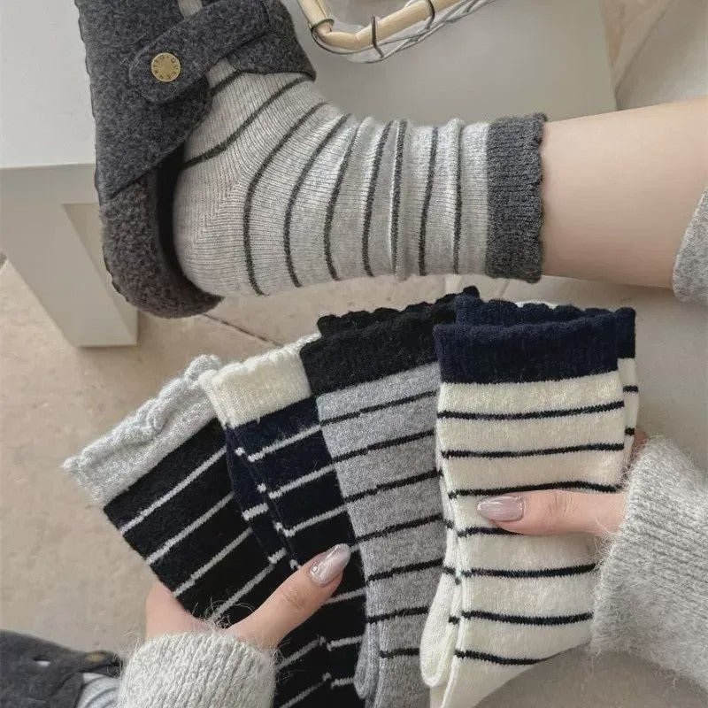 Chaussettes courtes rayées confortables en maille (5 paires) - image 2