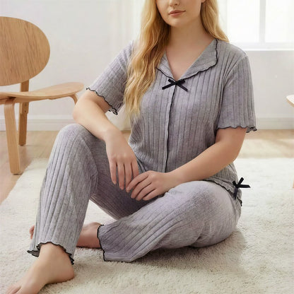 Ensemble pyjama à nœud lavande - image 1