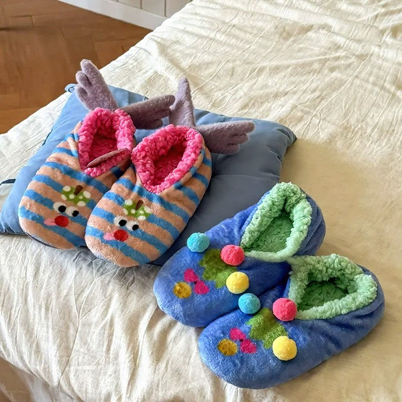 Chaussettes-chaussons en polaire corail à motif fleurs de tomate - image 5
