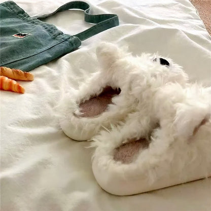 Pantoufles en peluche pour la maison avec chiot confortable - image 3