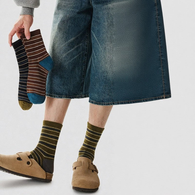 Chaussettes rayées vintage (2 paires) - image 7