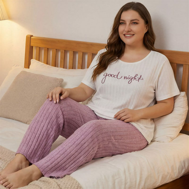 Ensemble pyjama côtelé Bonne Nuit - image 0