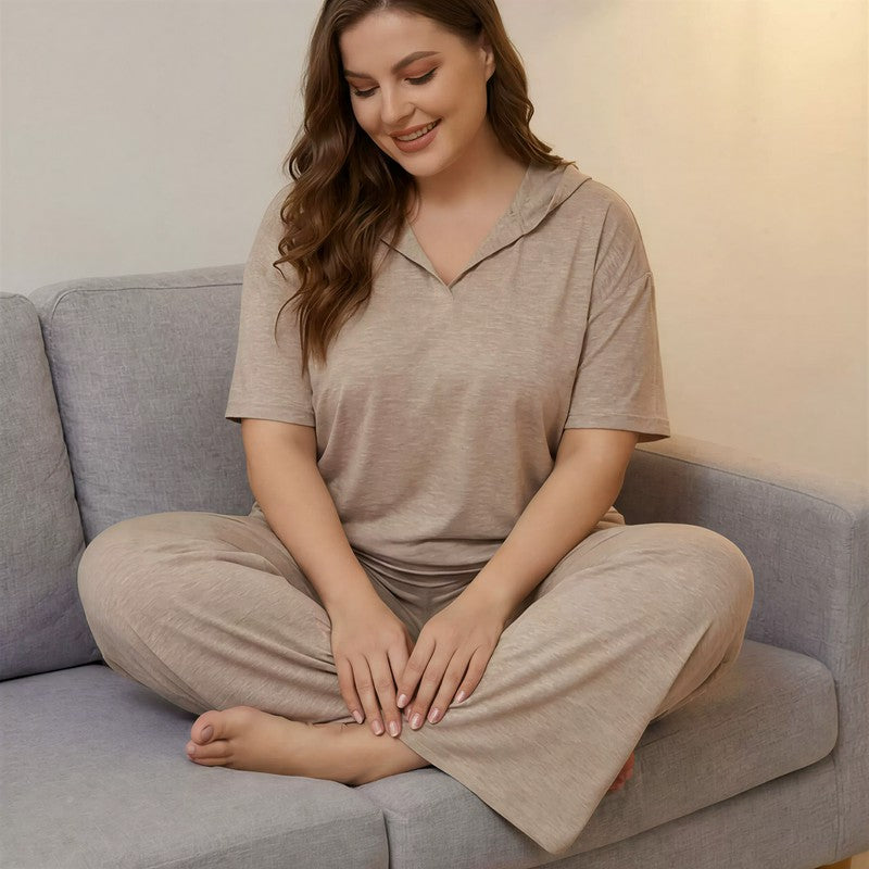 Ensemble pyjama ample à capuche - image 1