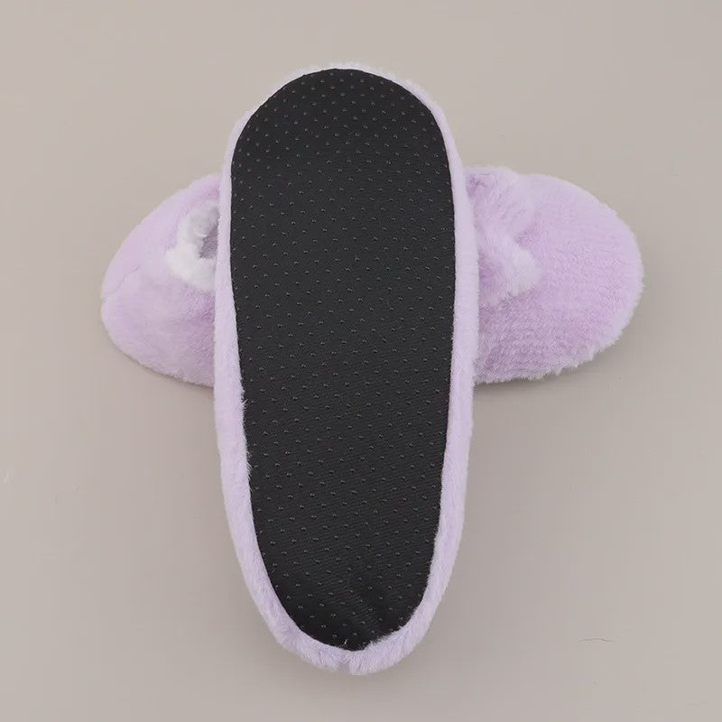 Chaussettes-chaussons en peluche à nœud lavande - image 6
